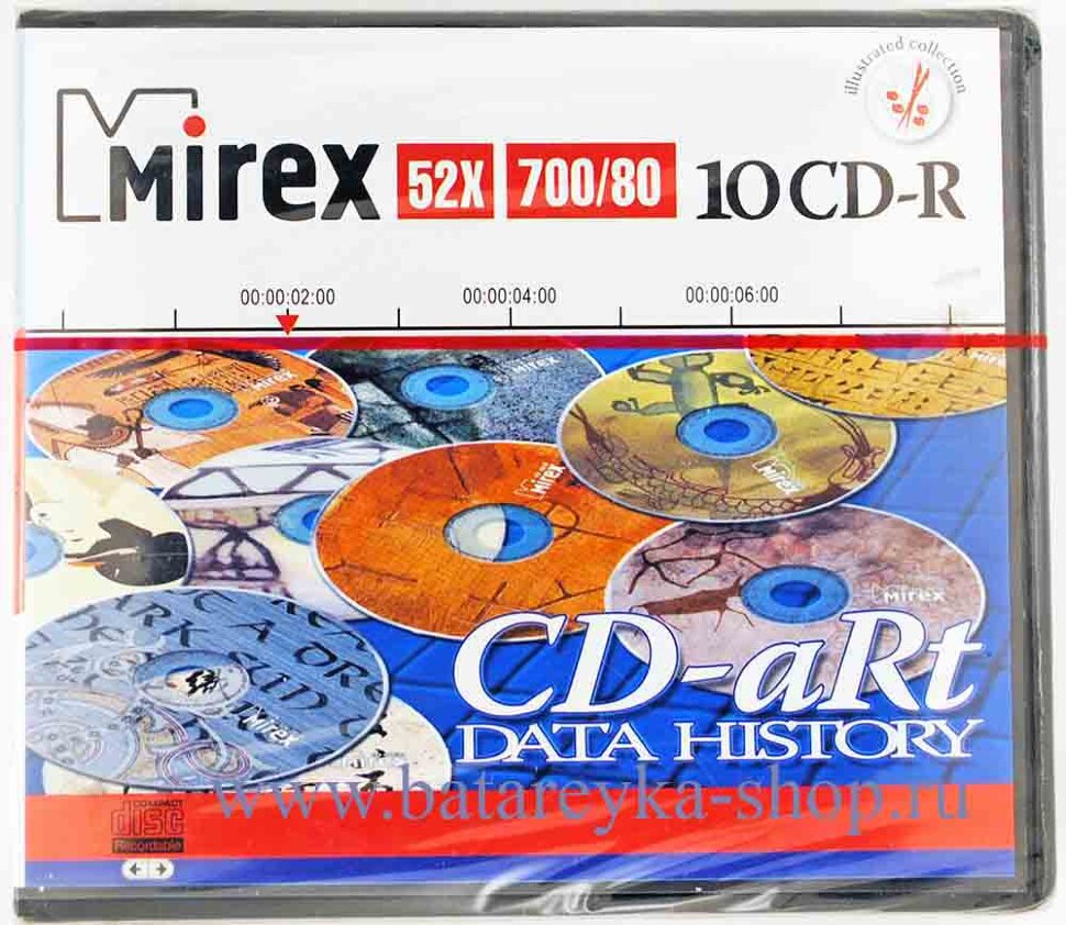 Диск CD-R MIREX 700 Mb 52х CD-aRT 10шт оптический для однократной записи