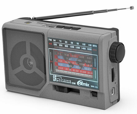 Радиоприемник портативный RITMIX RPR-151 серый
