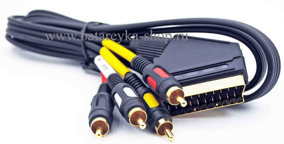 SCART на 4 штекера RCA шнур соединительный 1.0 метр LUXMANN Premium quality