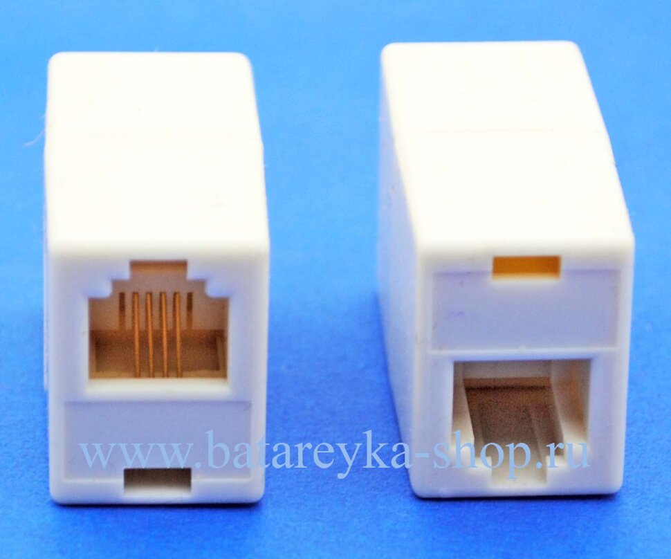 Переходник - удлинитель RJ-45 (8P-8C) гнездо - гнездо для интернет кабеля