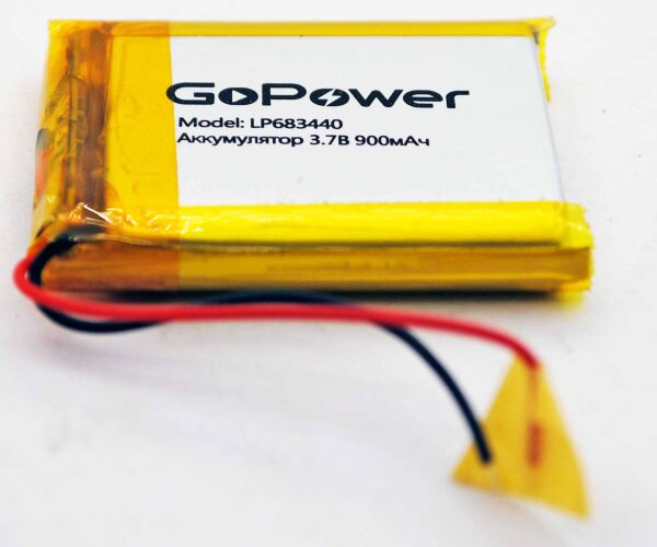 Аккумулятор LP-683440 3.7V 900 мАч Li-Pol GoPower с защитой 