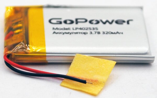 Аккумулятор LP-402535 3.7V 320 мАч Li-Pol GoPower с защитой  