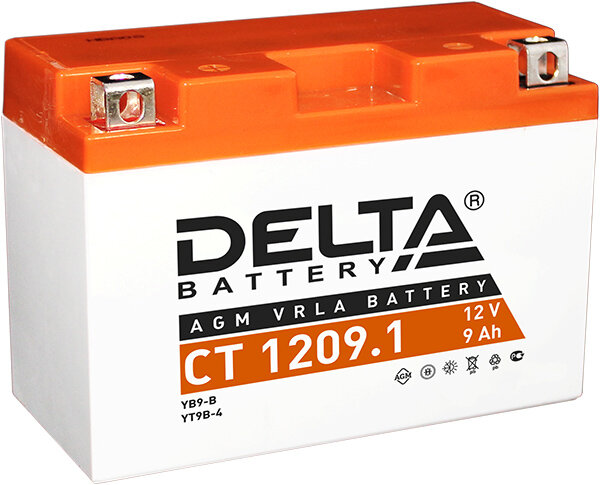Аккумулятор CT 1209.1 DELTA 12В 9 А/ч стартерный 151x71x107 мм  