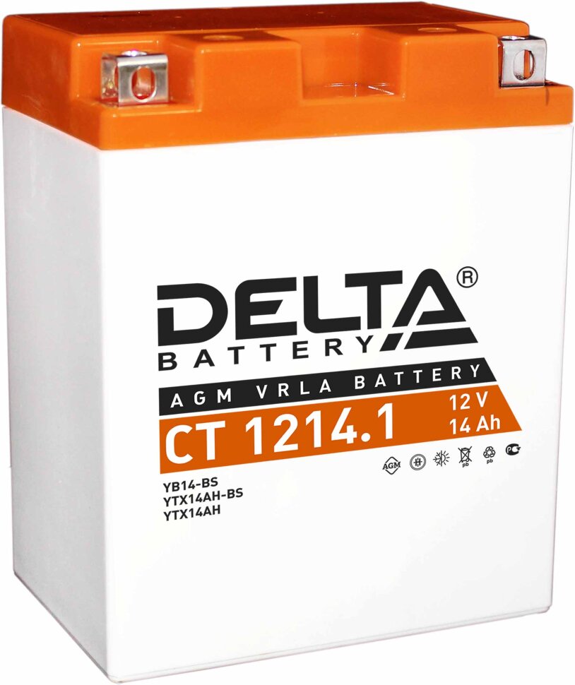 Аккумулятор CT 1214.1 DELTA 12В 14 А/ч стартерный 132x89x164 мм 