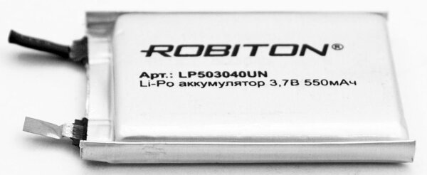 Аккумулятор LP-503040UN 3.7V 550 мАч Li-Pol  ROBITON без защитной платы