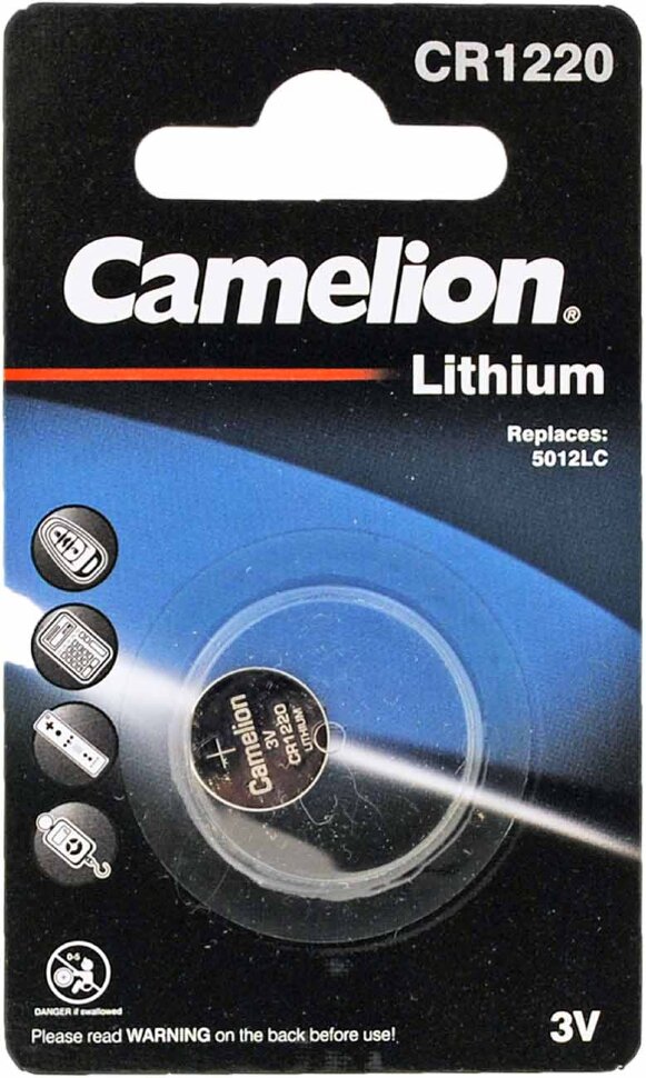 Батарейка CR1220 CAMELION 3V литиевая / lithium   