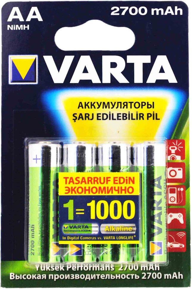 Аккумулятор AA 2700 mAh VARTA ( R06 ) Ni - Mh Professional цена за 1 шт.