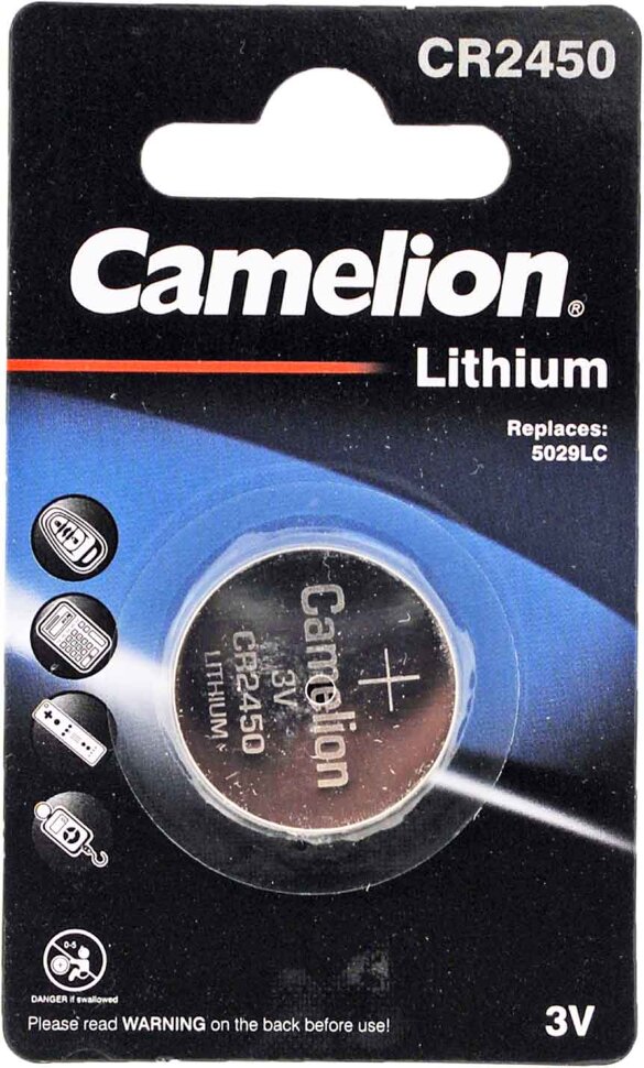 Батарейка CR2450 CAMELION 3V литиевая / lithium Bl1