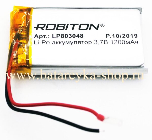 Аккумулятор LP-803048 3.7V 1200 мАч Li-Pol  ROBITON 