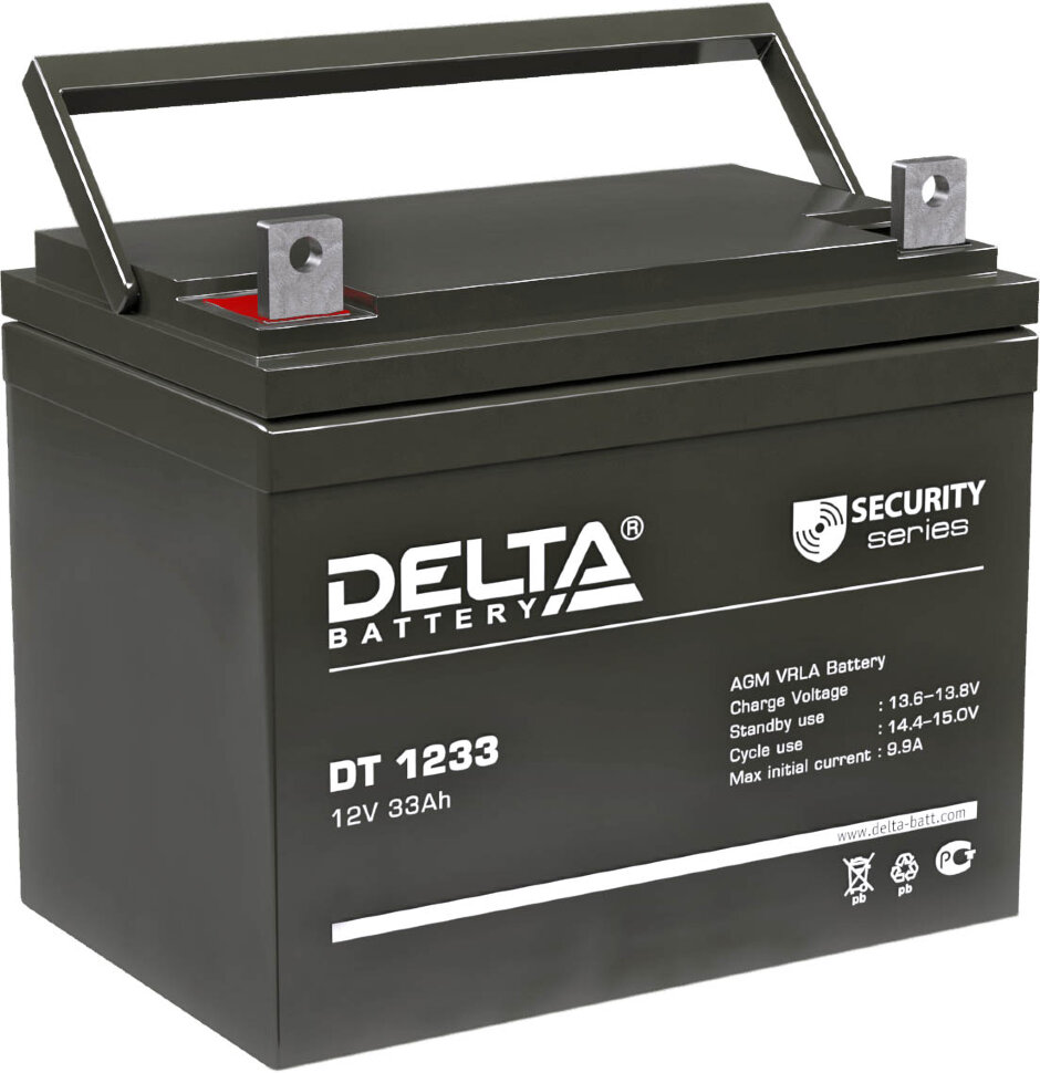 Аккумулятор DELTA DT 1233 12 В 33 А/ч ДШВ 197 х 131 х 163 мм 