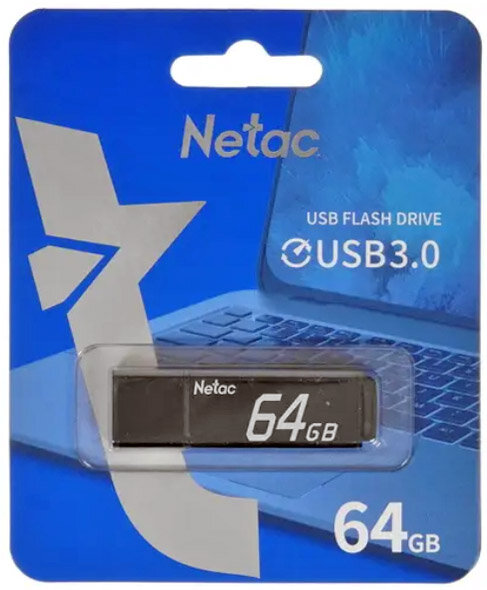 Flash накопитель флэш-карта Netac 64Gb U351 USB 3.0 черный