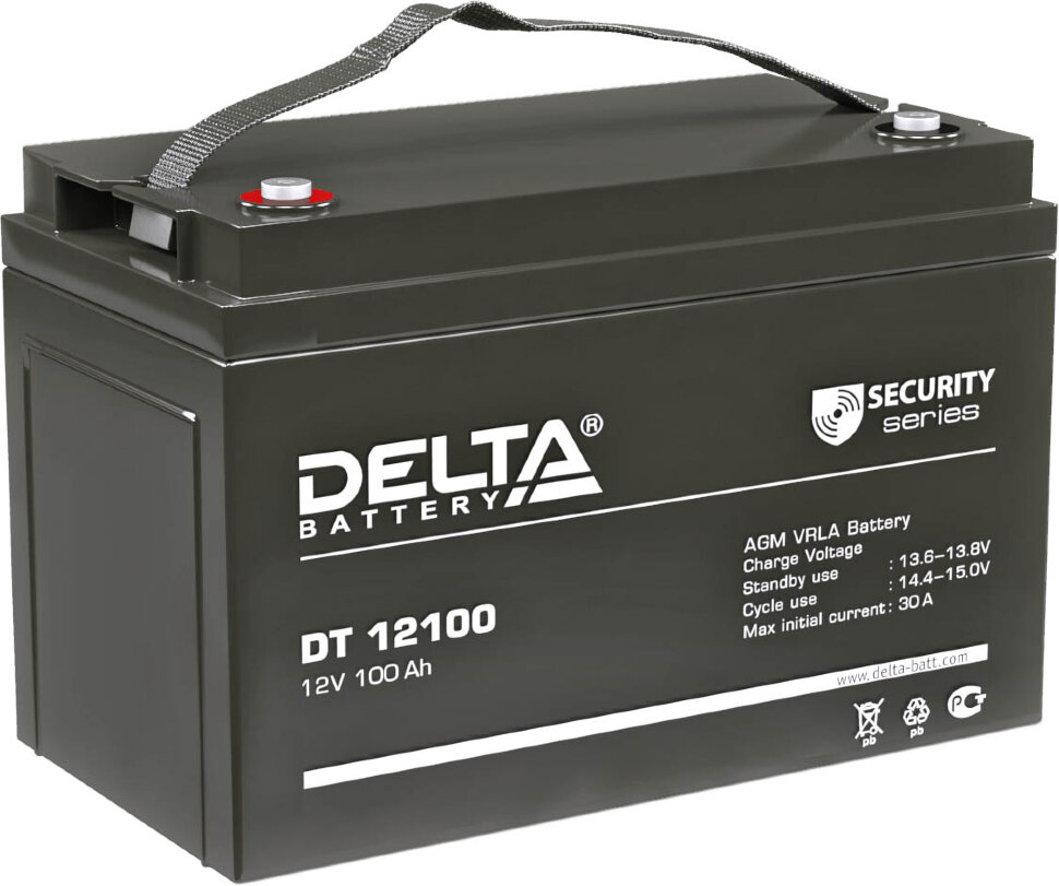 Аккумулятор DELTA DT 12100 12 В 100 А/ч ДШВ 329 х 172 х 215 мм 
