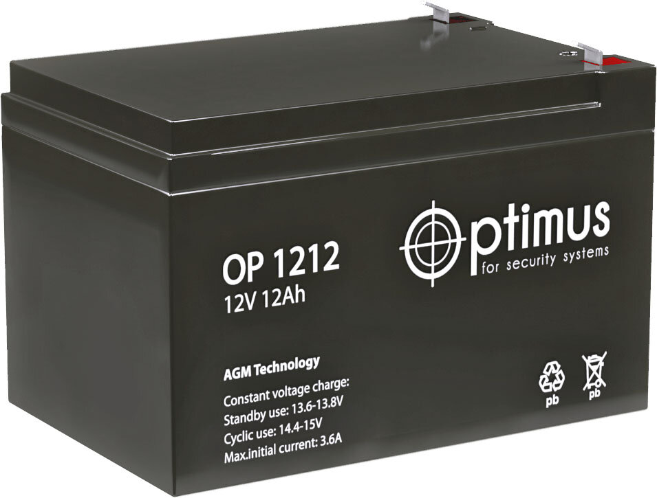 Аккумулятор OP 1212 12V 12Ah Optimus ДШВ 151 х 98 х 95 мм 
