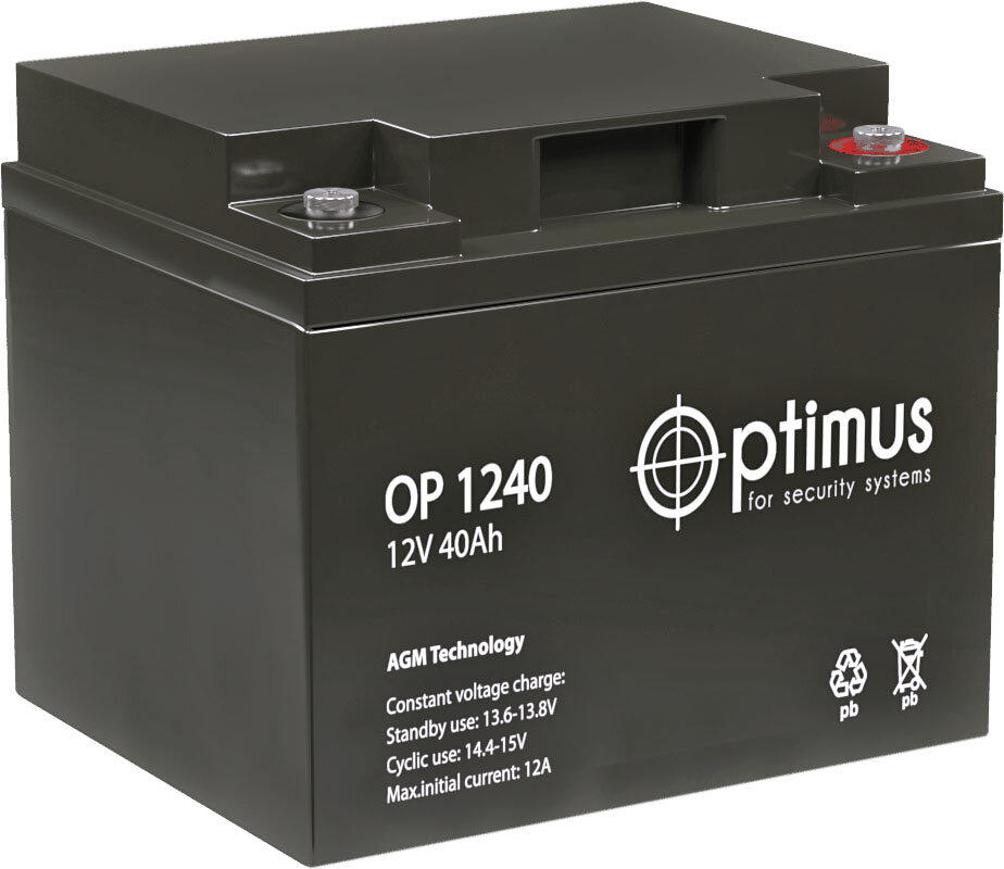 Аккумулятор OP 1240 12V 40Ah Optimus ДШВ 196 х 165 х 170 мм  