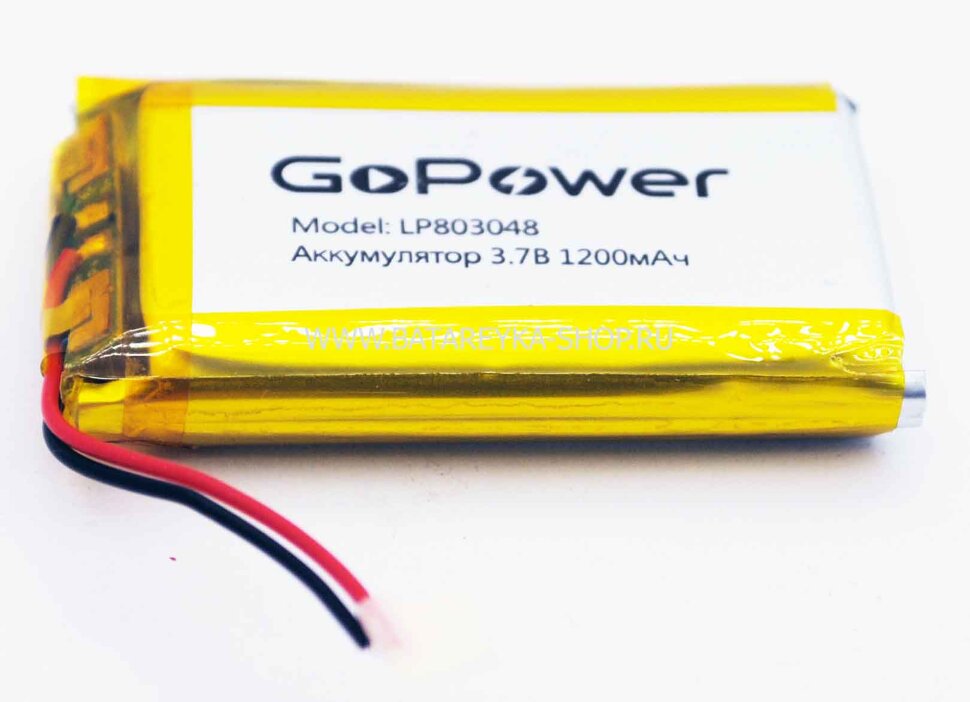 Аккумулятор LP-803048 3.7V 1200 мАч Li-Pol GoPower с защитой  