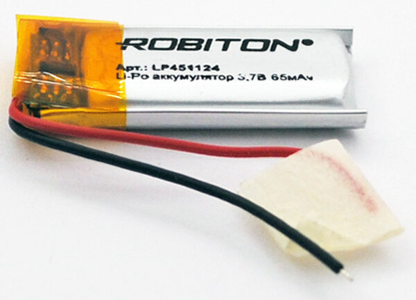 Аккумулятор LP-451124 3.7V 65 мАч Li-Pol  ROBITON с защитой   