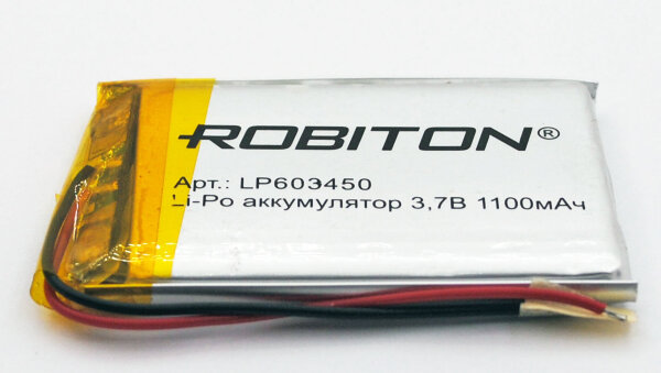 Аккумулятор LP-603450 3.7V 1100 мАч Li-Pol  ROBITON с защитой