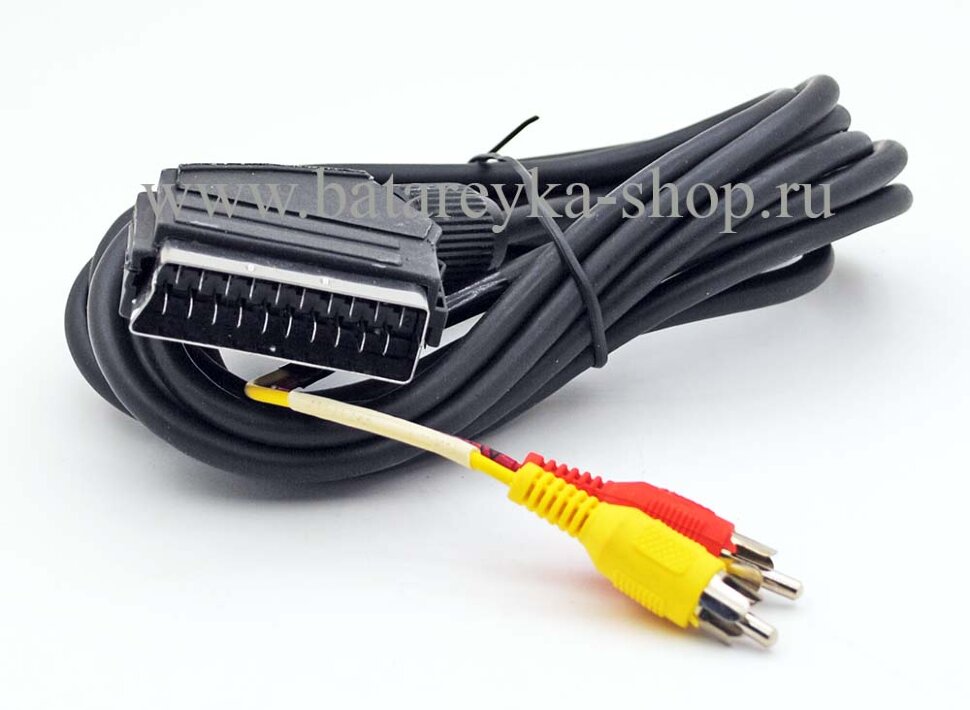 SCART на 2 штекера RCA шнур соединительный 2.5 метра